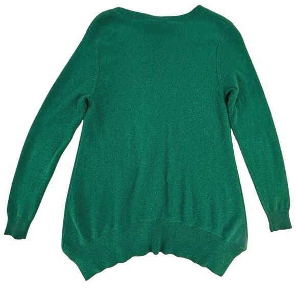 Sofia 100% Cashmere V Neck Ribbed Hem Emerald Green Pullover Sweater Women’s XS - Picture 5 of 15